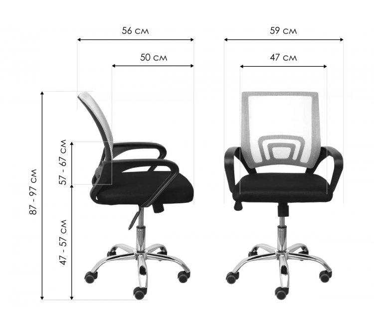 Компьютерное кресло Ricci New сетка серая