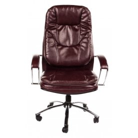 Кресло Anders бордовое экокожа / хром