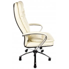 Кресло Anders экокожа / хром бежевое