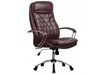 Кресло Maru экокожа / хром бордовое