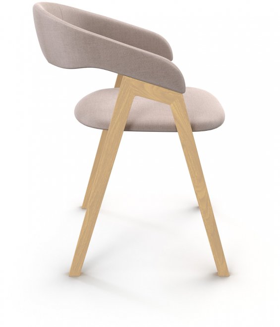 Деревянный стул Fidzhi микровелюр бежевый / натуральный