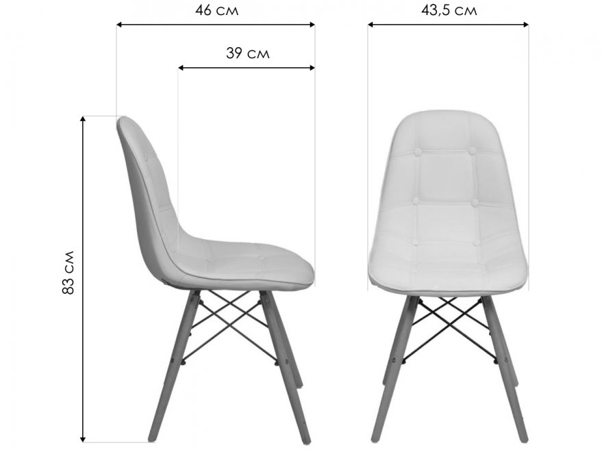Деревянный стул Kord экокожа серый