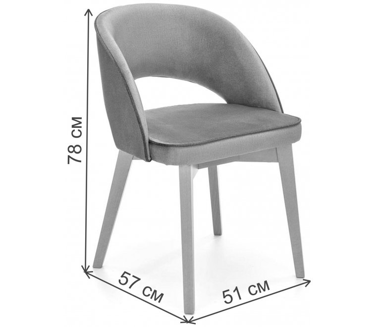 Деревянный стул Мэнни серый / дуб медовый