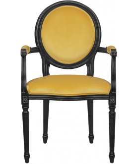 Мягкий стул с подлокотниками Delo Kora Arm Yellow