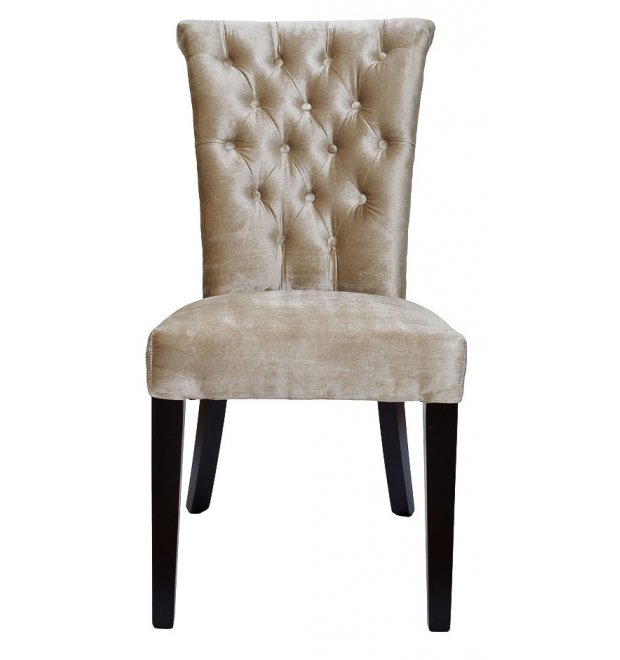 Стул DY-409J бархатный с кольцом черный / бежевый