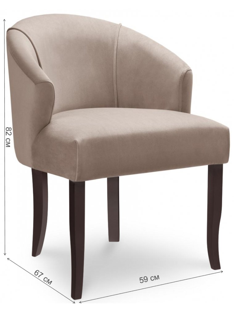 Стул-кресло Николь бордовый микровелюр Newtone wine / венге каркас