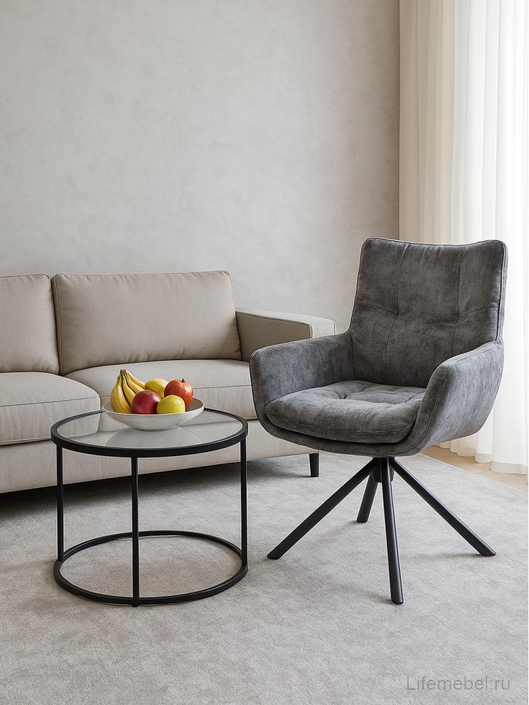 Кресло Eilat серое / черное