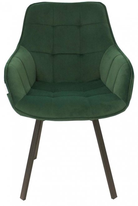 Кресло поворотное Арнем велюр зеленый / черный каркас