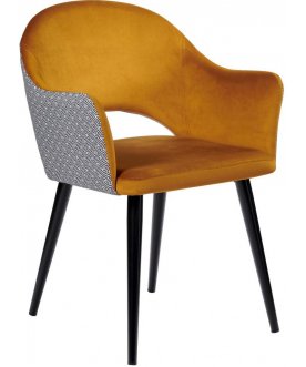 Стул-кресло Bruno светло-серое горчичный 