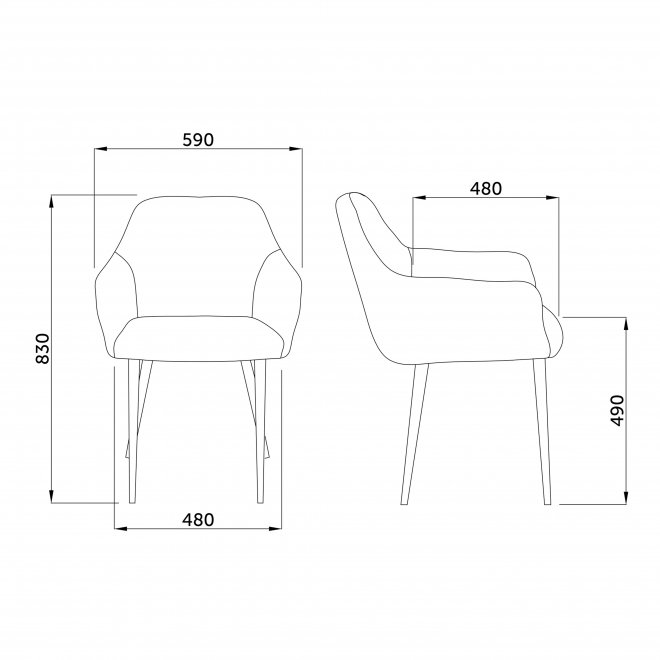 Кресло Dinar велюр карри