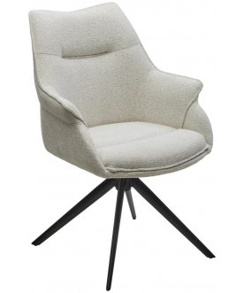Стул-кресло Ove вращающийся ткань raven22 бежево-белый / черный