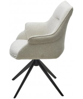 Стул-кресло Ove вращающийся ткань raven22 бежево-белый / черный