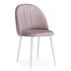 Стул на металлокаркасе Логан белые ножки зеленый велюр (california 650)