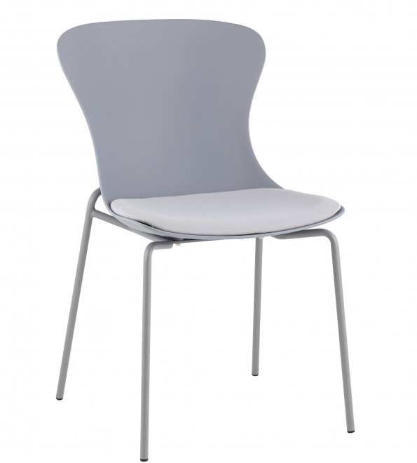 Стул на металлокаркасе Элиша с подушкой серый