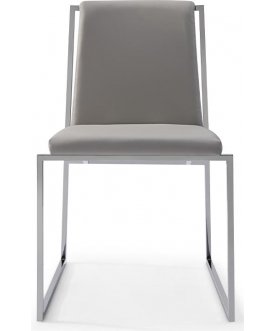 Стул на металлокаркасе 58DB-18019 искусственная кожа серый