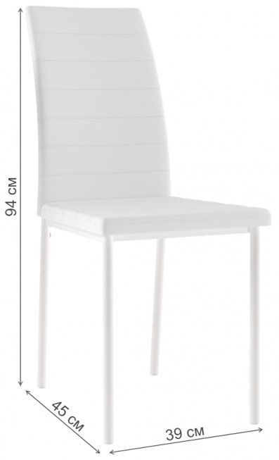 Стул на металлокаркасе Бишо металл белый / экокожа белая