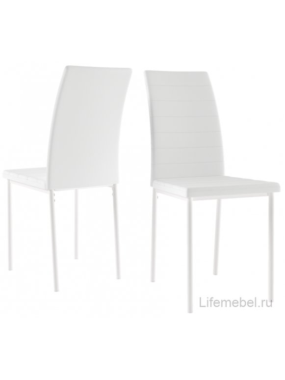 Стул на металлокаркасе Бишо металл белый / экокожа белая