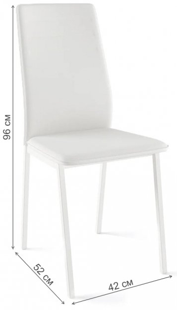 Стул на металлокаркасе Бри металл белый / экокожа белая