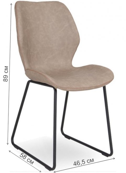 Стул на металлокаркасе D32 light grey / black