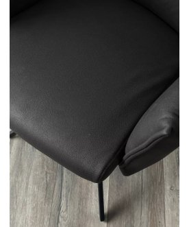 Стул дизайнерский Dean 360 поворотный темно-серая экокожа / черный