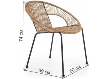 Стул на металлокаркасе Bari из ротанга