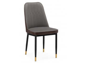 Стул на металлокаркасе Flor gray / brown / black