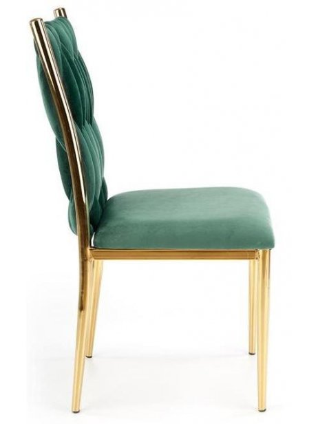 Стул на металлокаркасе Alma K436 темно-зеленый / золотой