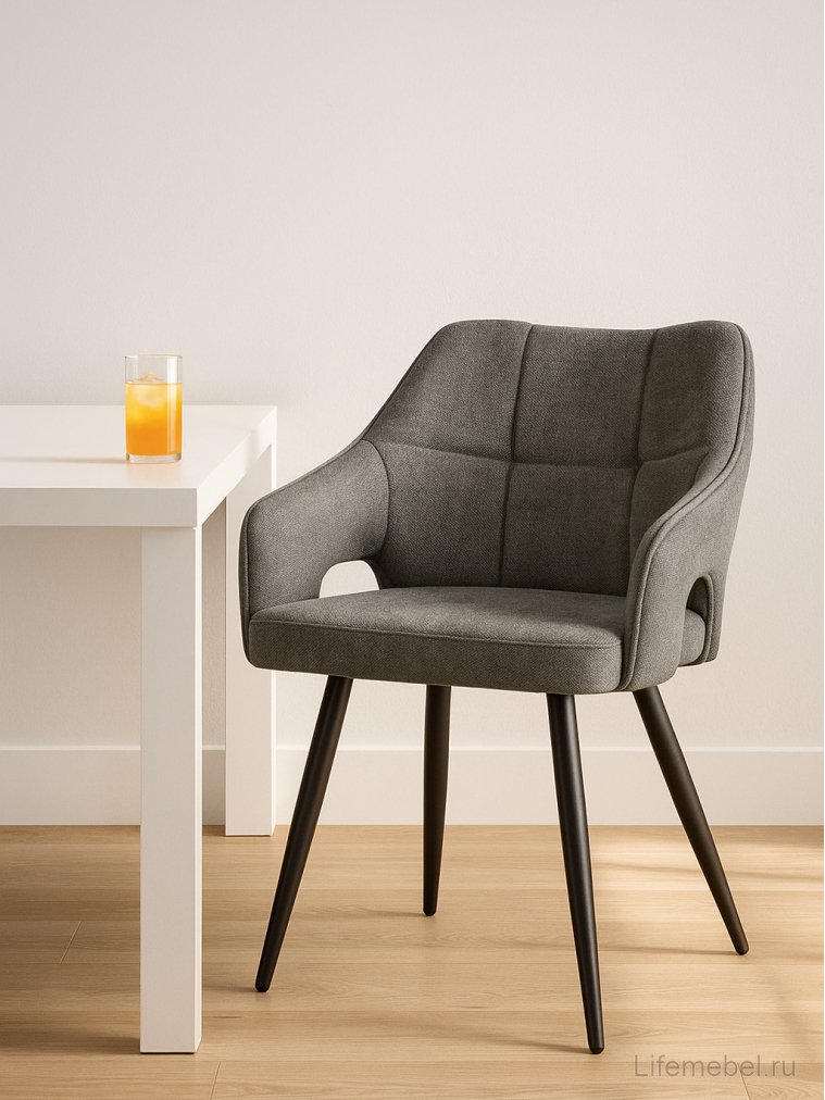 Стул на металлокаркасе Hera dark gray / black