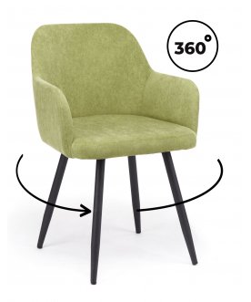 Стул-кресло Инфини горчичный (ocean 016) / светлое дерево зеленый (ocean 013) / черный