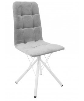Стул на металлокаркасе Леон паутинка серый / белый