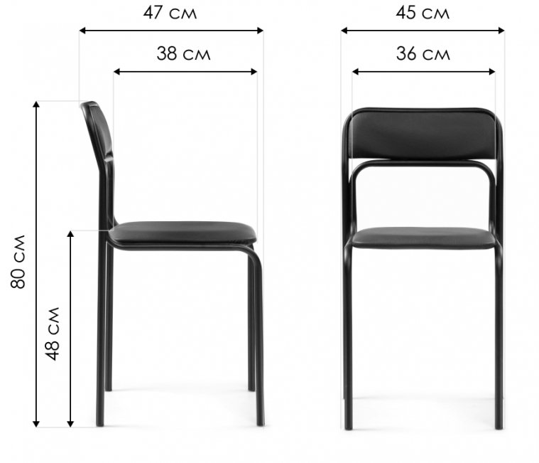 Стул на металлокаркасе Летиция BL С11 черный