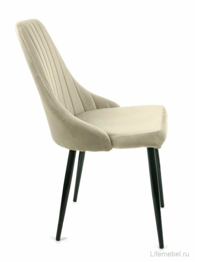 Стул на металлокаркасе Милан бежевый / чёрные ножки