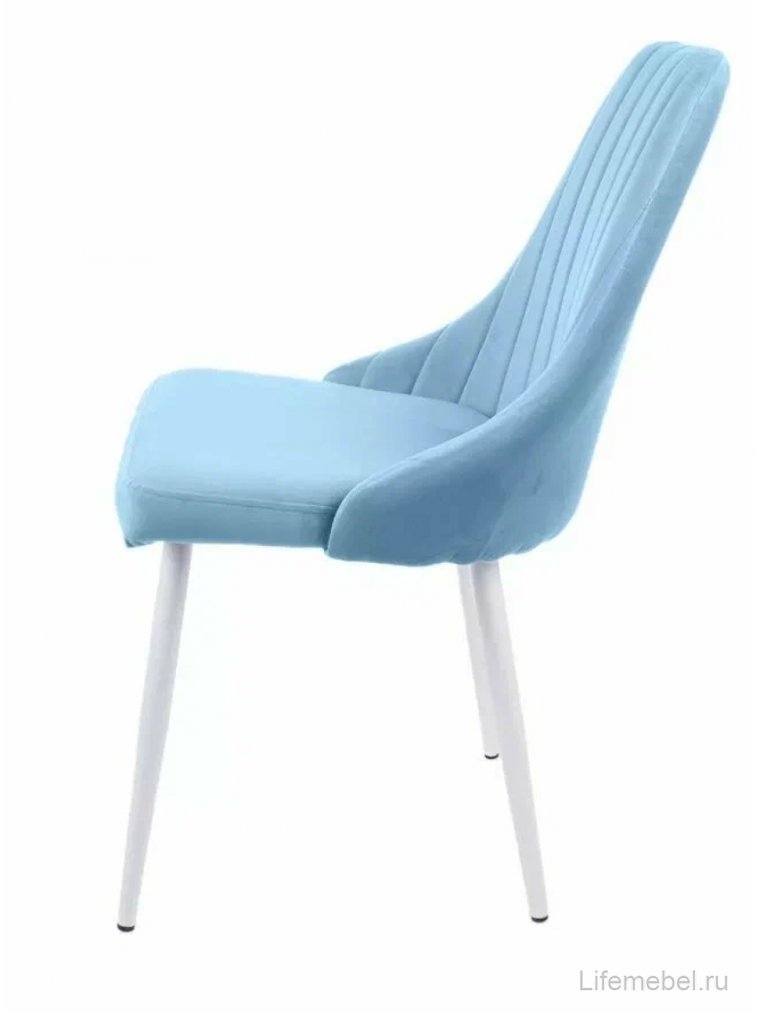 Стул на металлокаркасе Милан небесно-серый / белые ножки