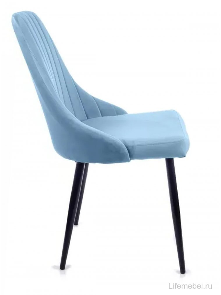 Стул на металлокаркасе Милан небесно-серый / чёрные ножки