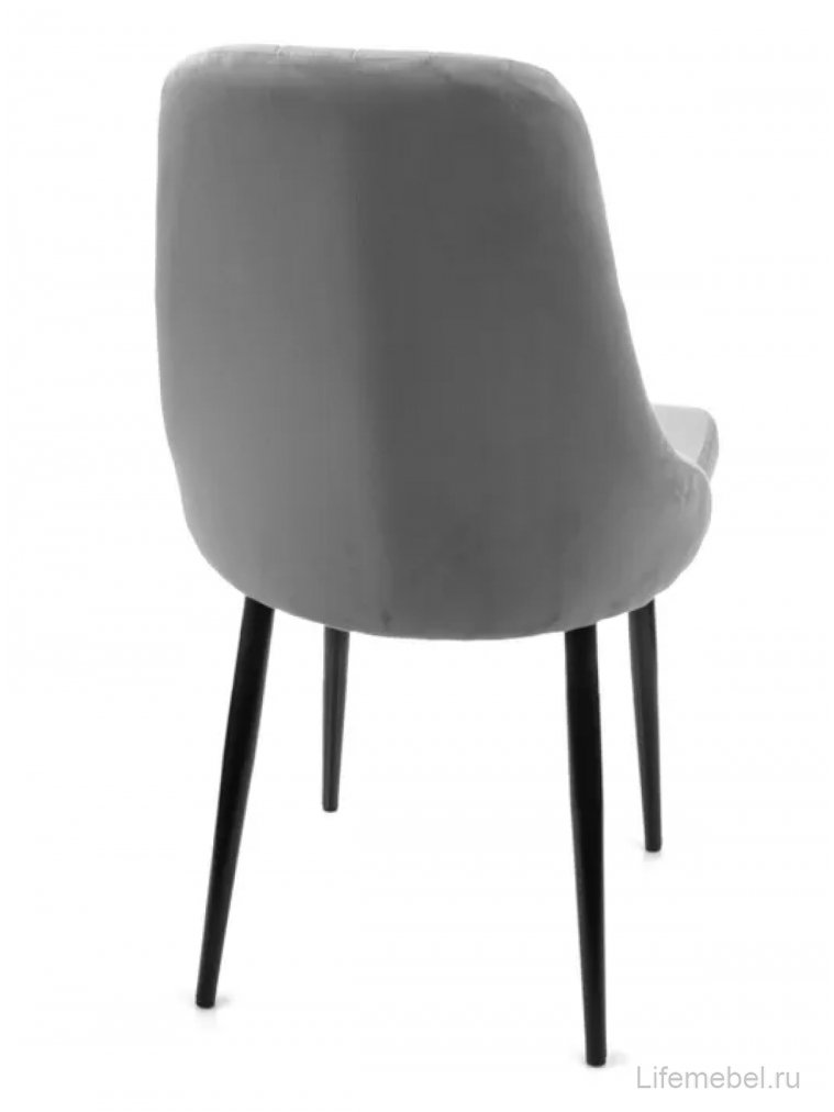 Стул на металлокаркасе Милан серый / чёрные ножки