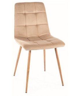 Стул на металлокаркасе Mila бежевый / дуб