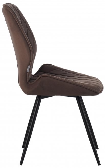 Стул на металлокаркасе Ostin DC233 поворотный велюр горький шоколад / черный круглый каркас