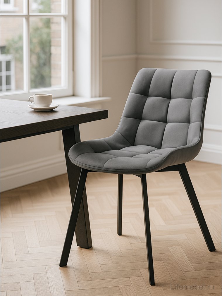 Стул на металлокаркасе Стронг темно-серый / черный