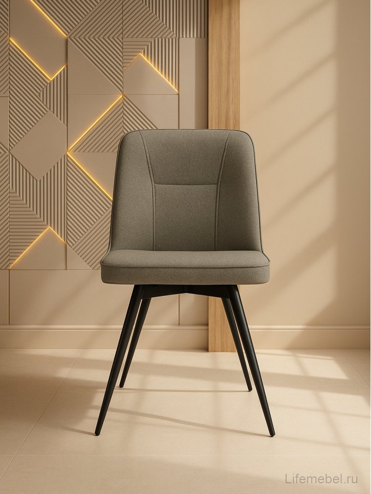 Стул на металлокаркасе Texas 3 поворотный светло-серый / черный