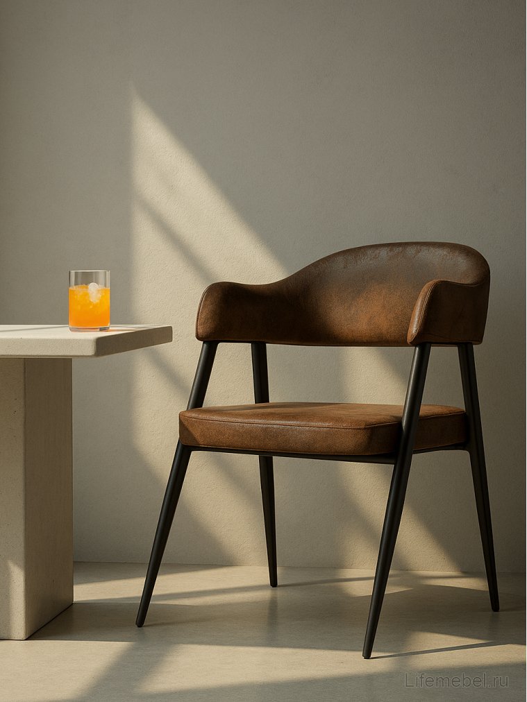 Стул на металлокаркасе Twin brown / black