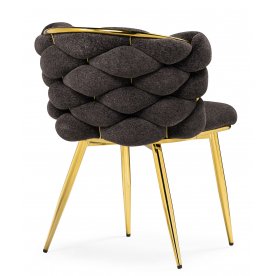 Стул на металлокаркасе Rendi gold /  gray  - Уцененный экземпляр