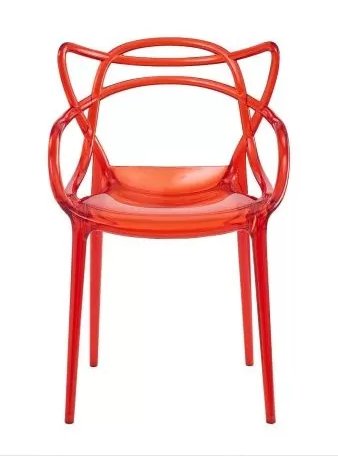 Пластиковый стул Masters прозрачный / красный