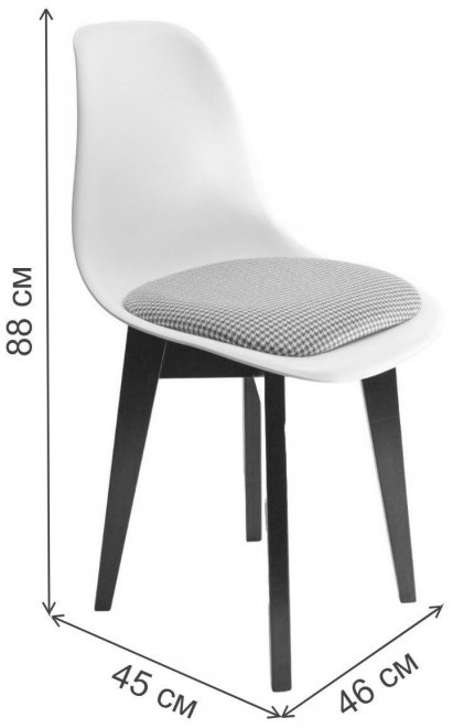 Пластиковый стул Сашш чёрный / белый / бирюза