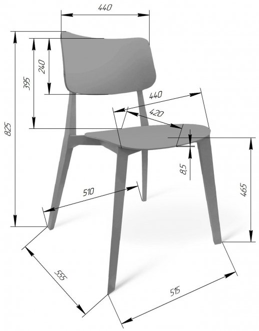 Пластиковый стул SHT-S110 серый