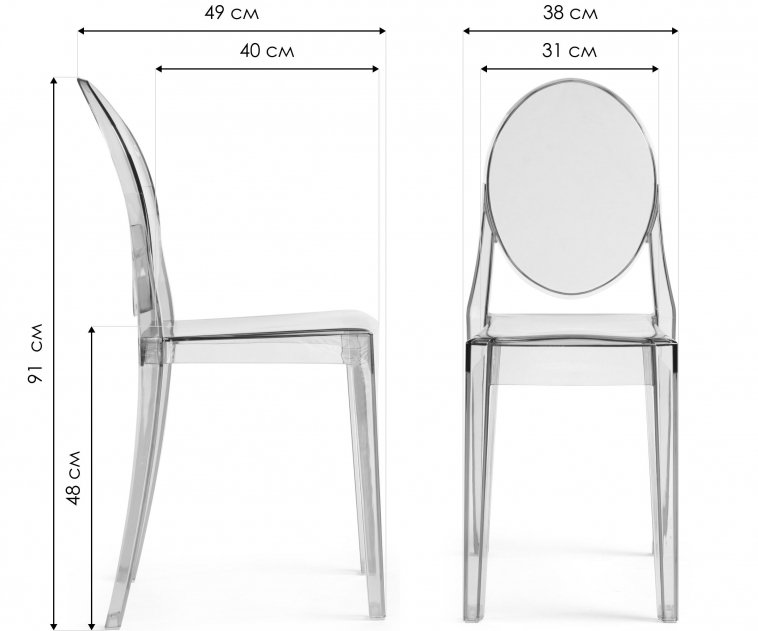 Пластиковый стул Victoria clear gray