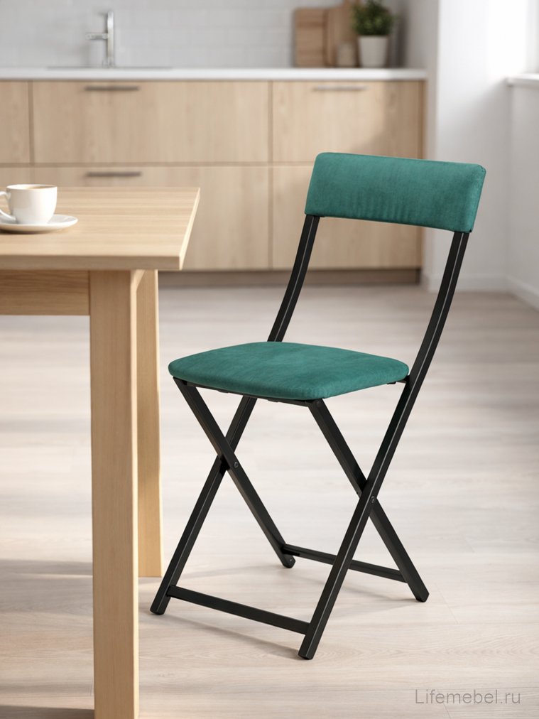 Стул на металлокаркасе Elevis зеленый / черный