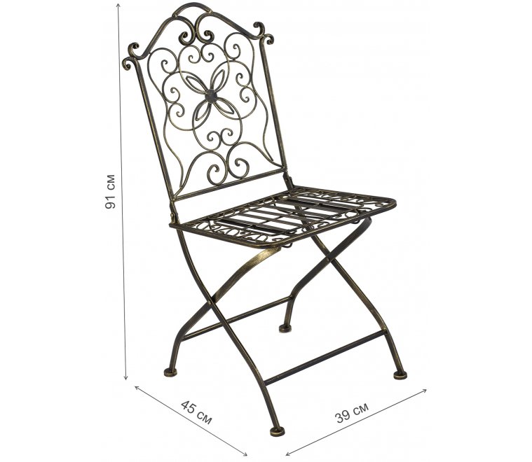 Стул складной прямоугольный Платон бронза