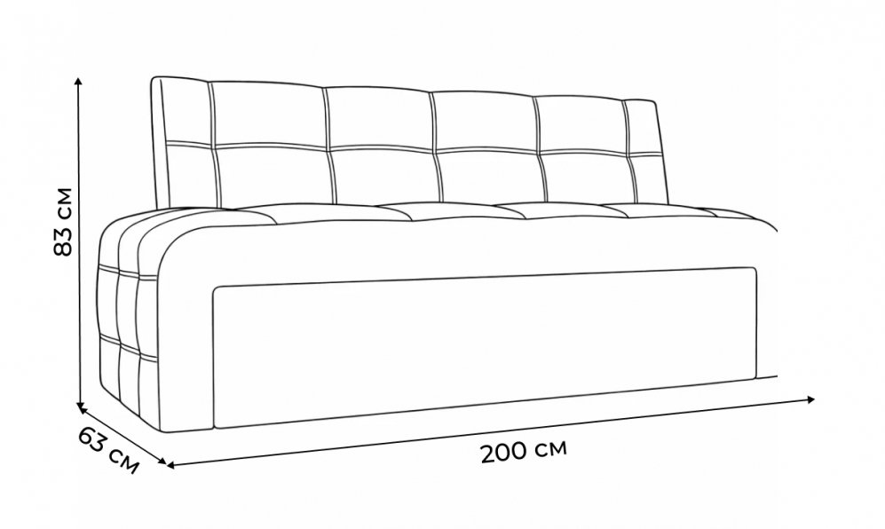 Кухонный диван Сафира экокожа черный