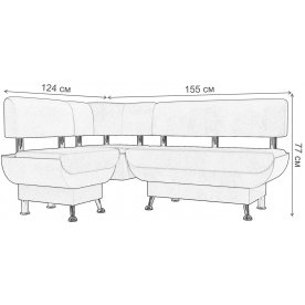 Кухонный диван Альфа левый