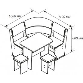 Кухонный уголок Челси Т1 МФ-103.004